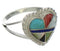 Multicolor And Sterling Silver Heart Ring Size 5-1/4 EX41967